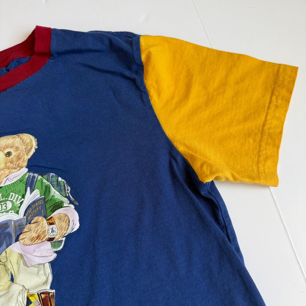 Polo Ralph Lauren Jersey Polo Bear Blue Short Sleeve Shirt Medium 10/12 - Picture 6 of 10